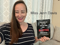 Miss Jenn Davis holding the spanking notebook she created I'm going to put you over my knee and blister your bottom