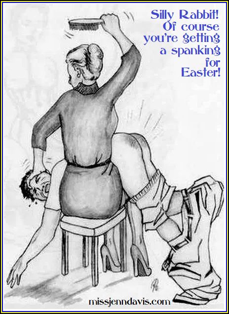 spanking meme, FM hairbrush spanking OTK spanking, silly rabbit of course you're getting a spanking for Easter