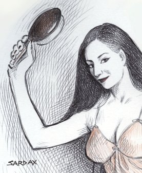 Sardax spanking art of Miss Jenn Davis, Sardax Femdom art, hairbrush spanking
