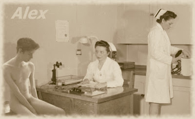 clothed female naked male