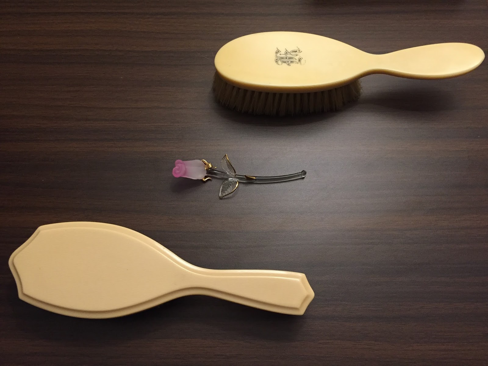 vintage hairbrush, celluloid hairbrush