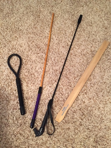 Ruler, cane, crop, johnny loopy, dominatrix tools