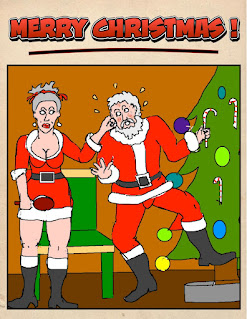 Mrs Claus spanking Santa