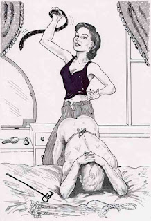 woman spanking with the belt
